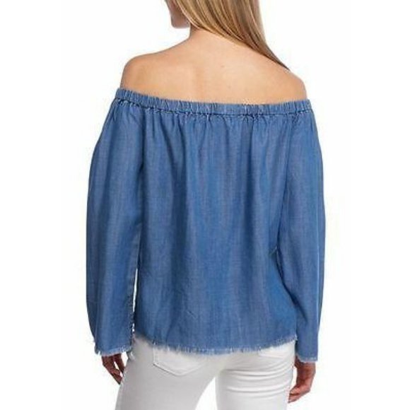 NWOT Cloth &  Stone Chambray Top Off the Should - Picture 5 of 10